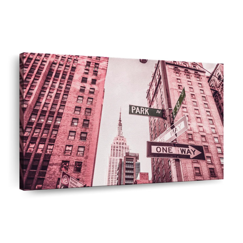 Midtown Manhattan Street sur toile, H 8 po x l 12 po x P 1 po