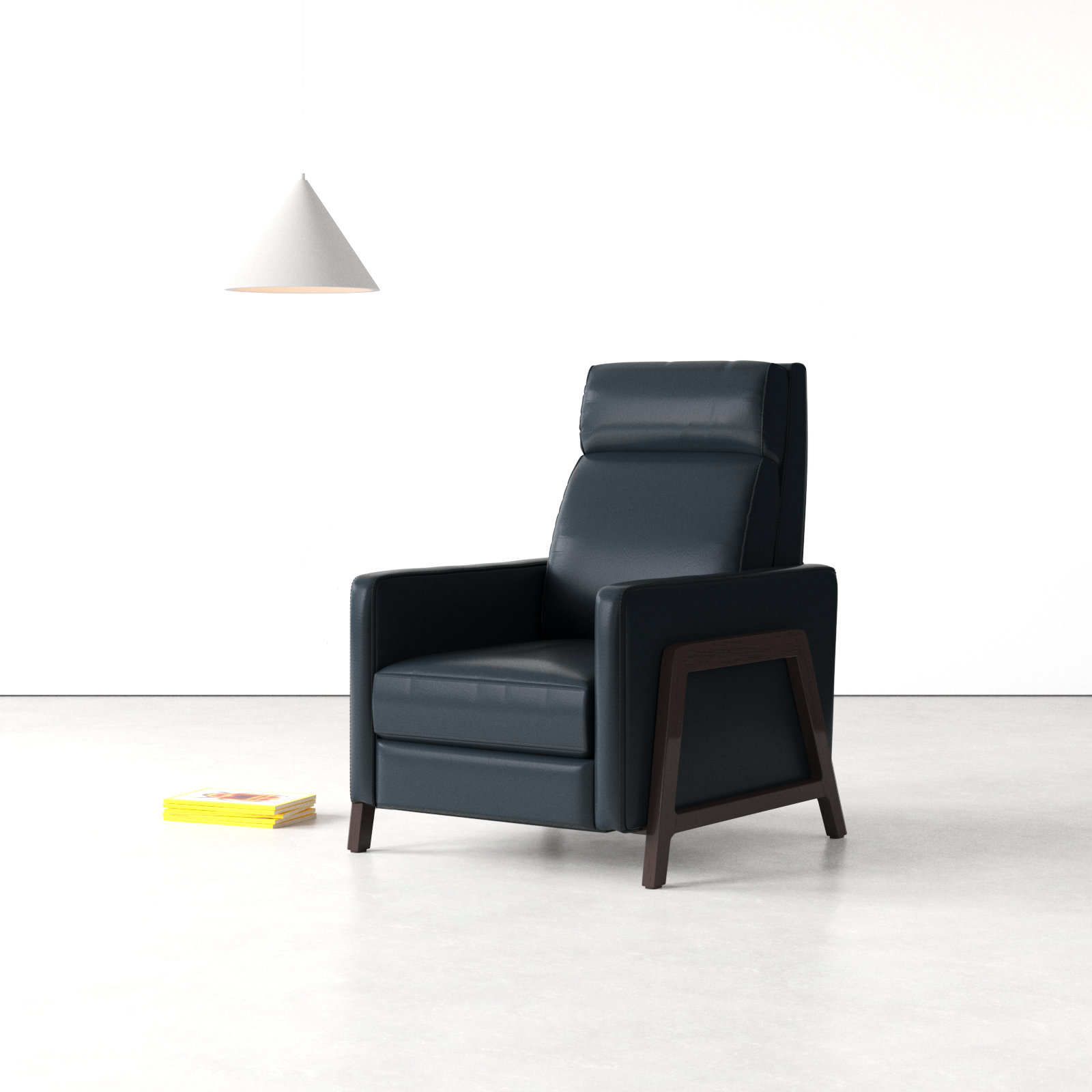Bosse Vegan Leather Recliner, Midnight Blue Performance Faux Leather