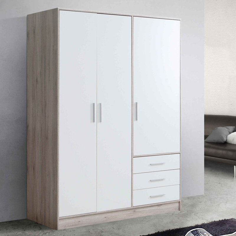 Armoire Shoaf, Chêne sable / blanc mat