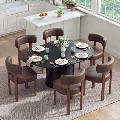 Modern Extendable Dining Table Set for 4-6 People with Hidden Storage