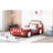 Red Twin Size Race Car-Shaped Platform Bed With Wheels - Comfort And In One Car Ensuring Maximum-49950028