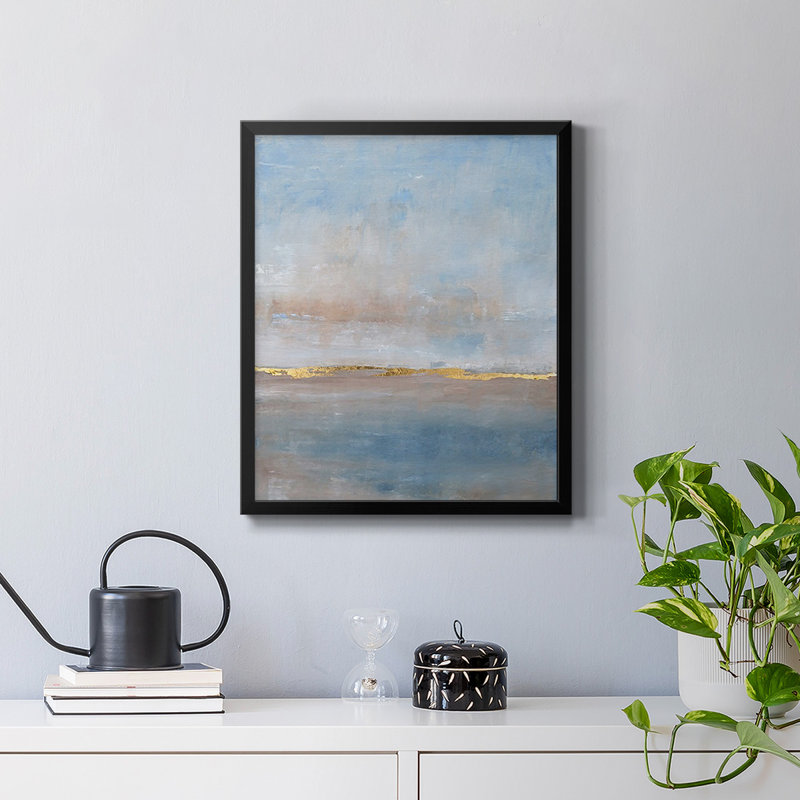 Toile encadrée visible de qualité supérieure Horizon II - prête à être accrochée, Noir, H 24 po x l 20 po
