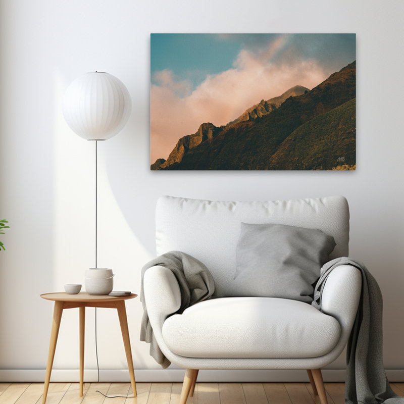 Contemporain et arc-en-ciel sur Hawaï, H 36 po x l 24 po