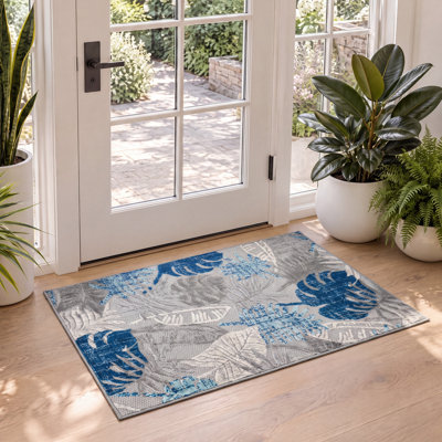 Tapis d'intérieur / extérieur à motif floral Anakin Performance