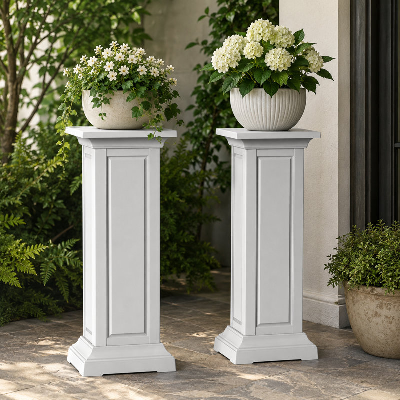 Boîte à fleurs en résine cendre toutes saisons (ensemble de 2), Ashen