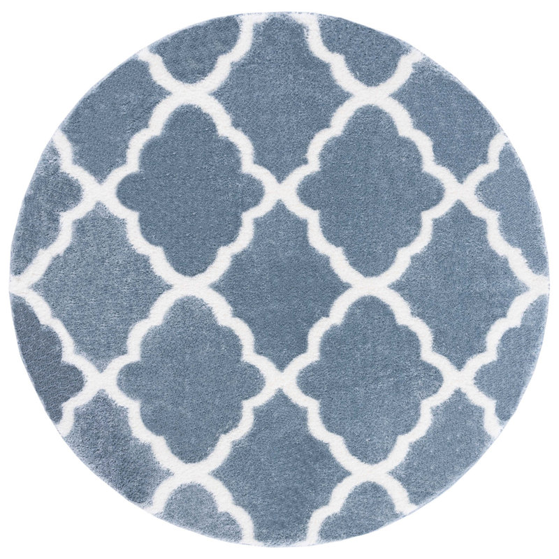 Tahoe Shag Performance Geometric Rug, Round 6'7"