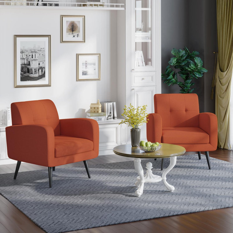 Fauteuil l 29,9 po Bronys, Tissu orange