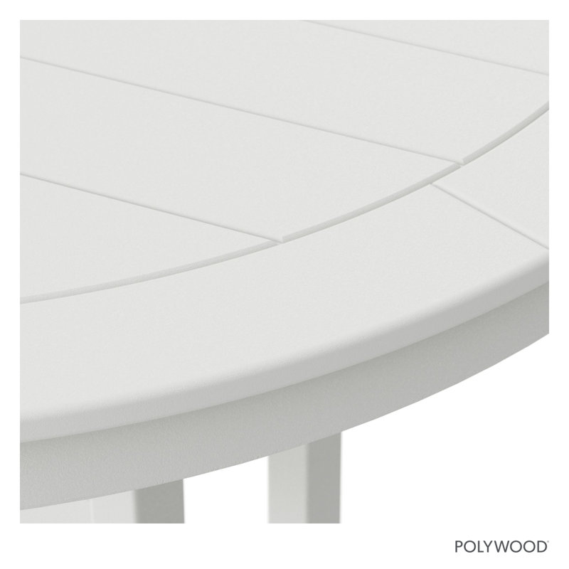 Nautical Trestle  Round Bar Table, 48" W x 48" L x 42" H, White