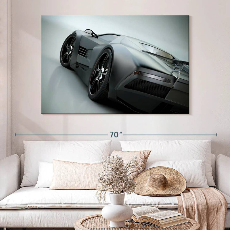 Mehar Matte Black Supercar, 34" H x 51" W