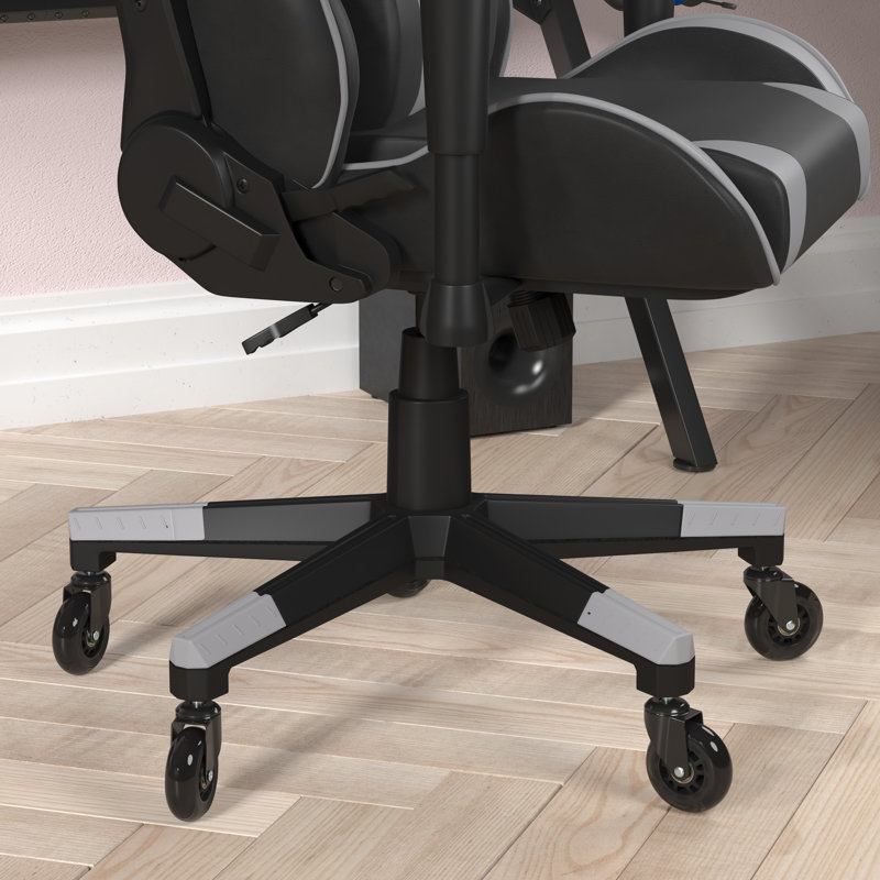 Kelig Office Gaming Chair with Roller Wheels & Reclining Back, Gray