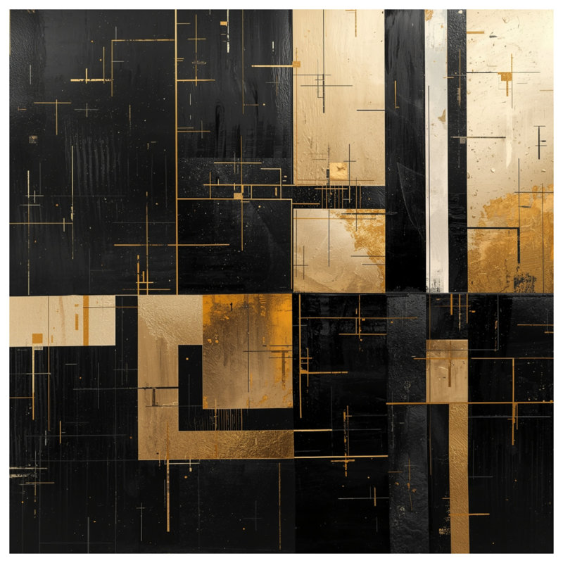 Couvertures noires à géométrie, L 60 po x H 80 po