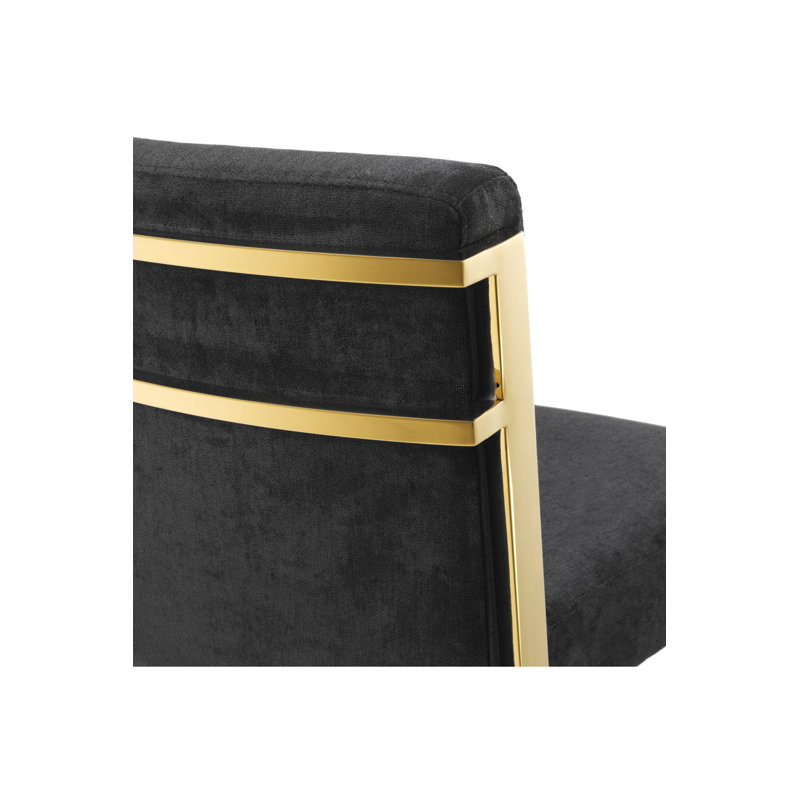 Tabouret de bar et de comptoir en velours Scott, Tabouret de bar (siège d'une hauteur de 30 po), Or
