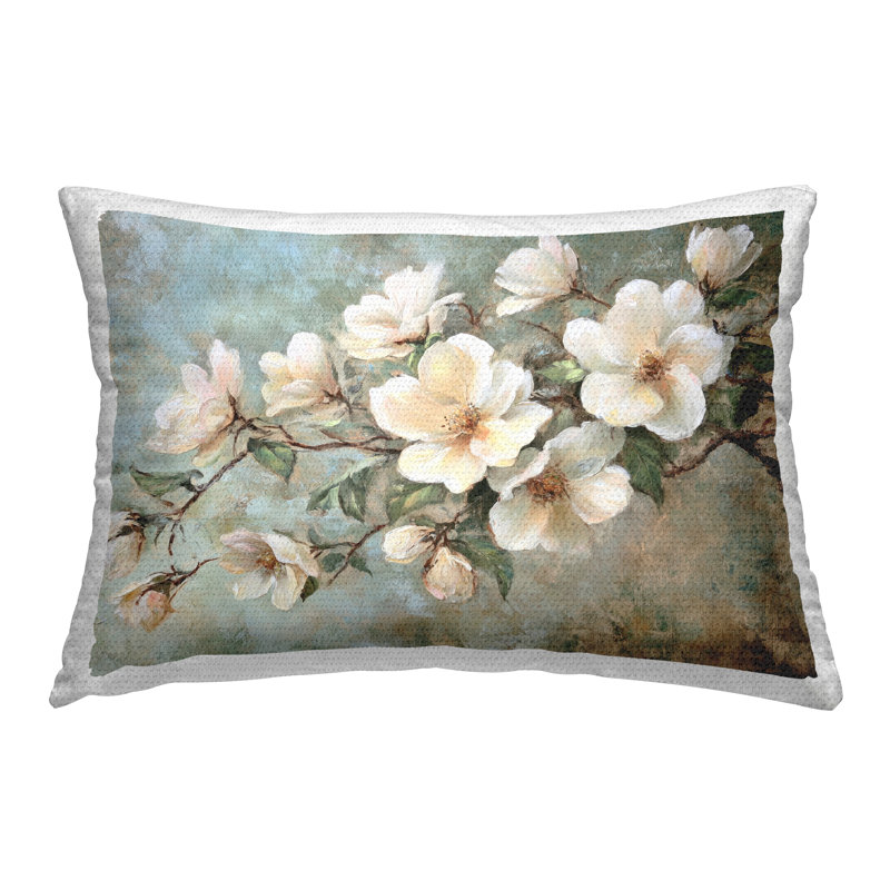Coussin d'extérieur imprimé Stupell Industries In Bloom Flower Branch par Petal Prints Design