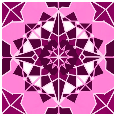 Tapisserie murale rose à motif kaléidoscope - Décoration murale kaléidoscope
