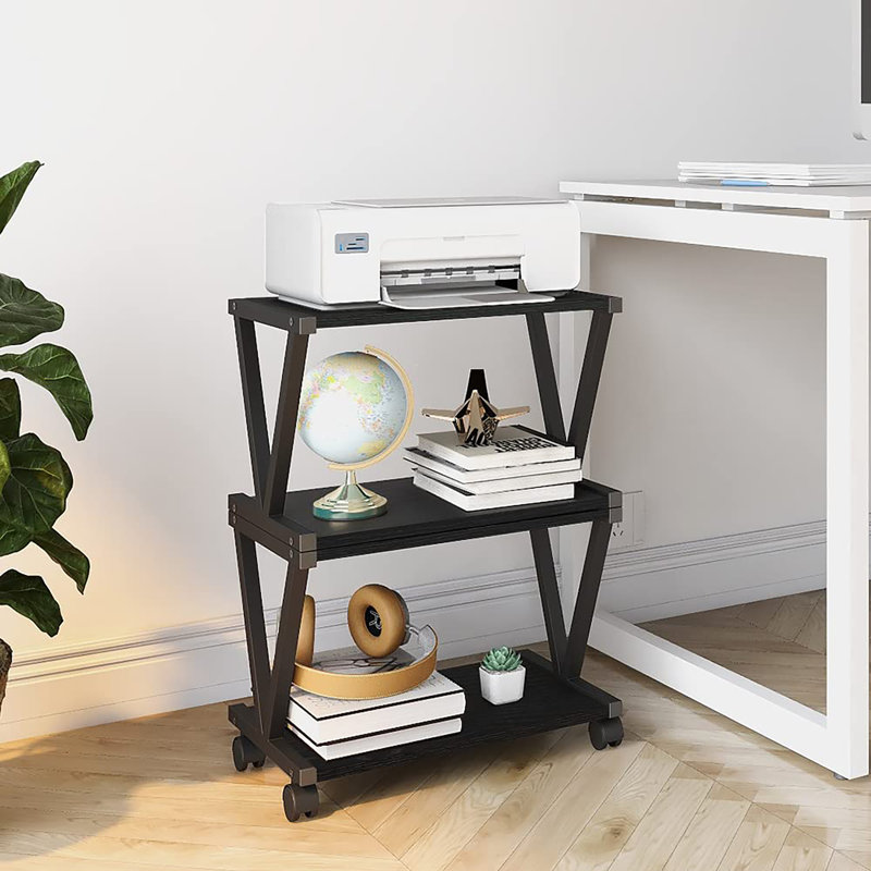 Retro Desktop Printer Stand, Black