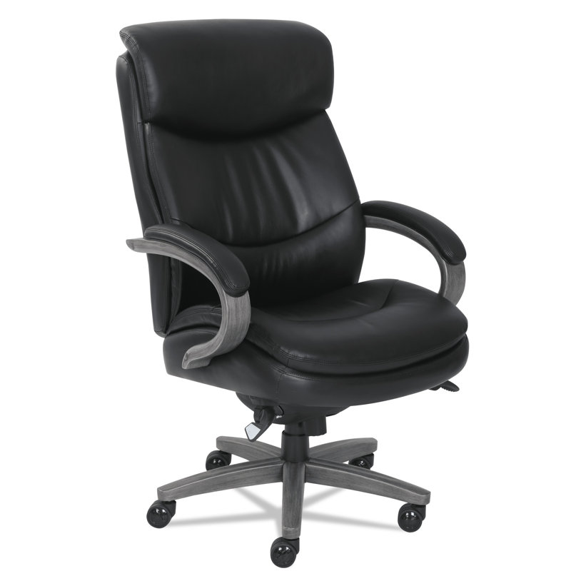 Woodbury Black Leather Big and Tall Executive Chair