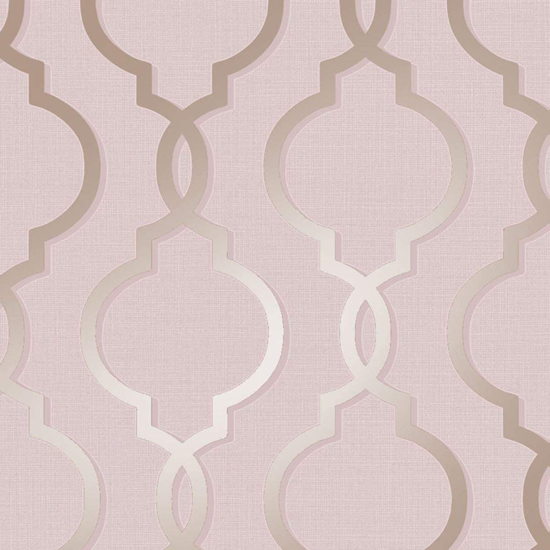 Eure 10.05m x 53cm Textured Metallic Finish Wallpaper Roll, Pink