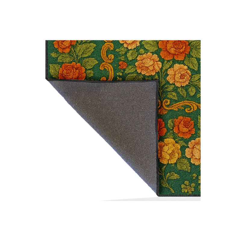 Tapis vert tissé à motif lavable Mosso, 3 pi 3 po x 4 pi 11 po