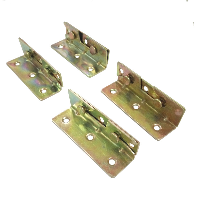 FixtureDisplays® 4PK Quincaillerie de rail de lit sans raccords de rail de lit à mortaise 16884