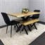 Wooden Brown Dining Table with Bench and 2 Velvet Chairs Dining Room Furniture