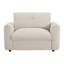 Fauteuil à siège large avec chargeur à deux ports, conception capitonnée et mousse haute densité-749307271