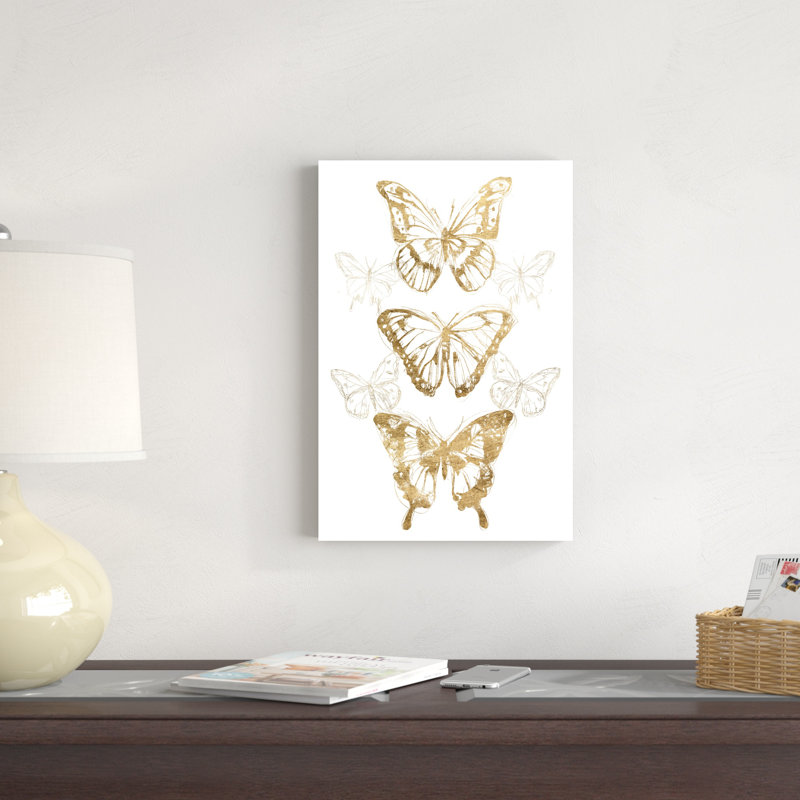 Gold Butterfly Contours II, H 48 po x l 32 po x P 1,25 po