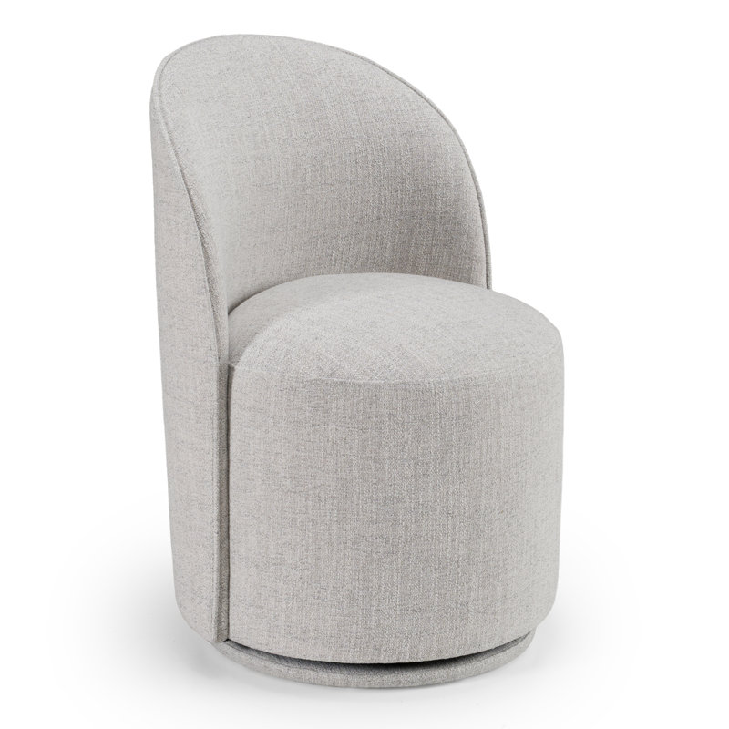 Chaise pivotante rembourrée Benbow, Gris clair