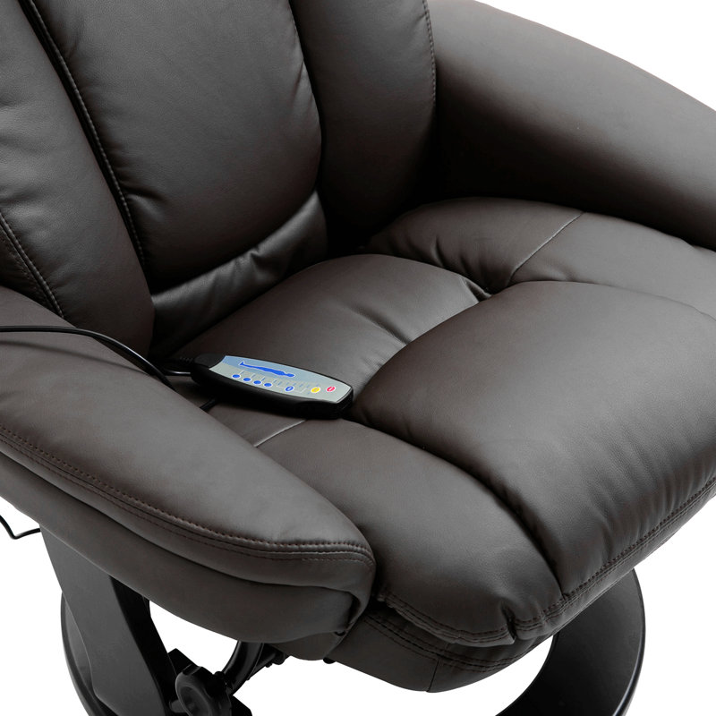 Fauteuil inclinable avec repose-pieds Danien, Similicuir brun