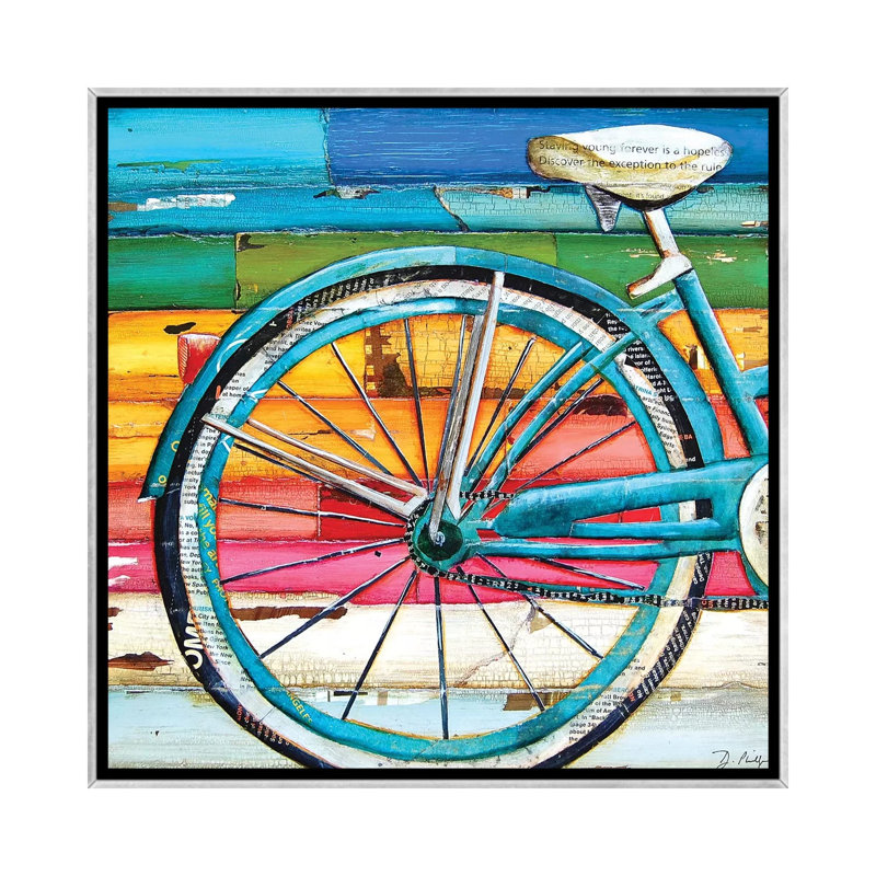 «Life cycle» par Danny Phillips - impression d'art graphique, H 26 po x l 26 po x P 1,5 po, Toile avec cadre argenté