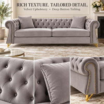 Albia 80 " Velvet Sofa