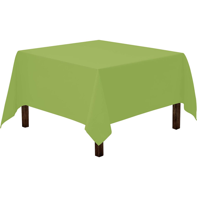 Amilliana Square No Pattern Polyester Tablecloth, 85" Square, Apple Green