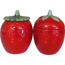 Hand Painted Ceramic Strawberry Figural Cookie Jar by World Market