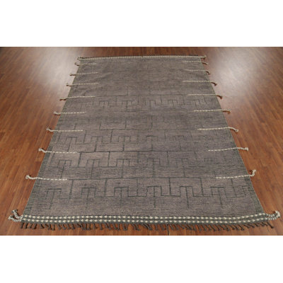 Tapis marocain moderne en laine fait à la main 8 x 11