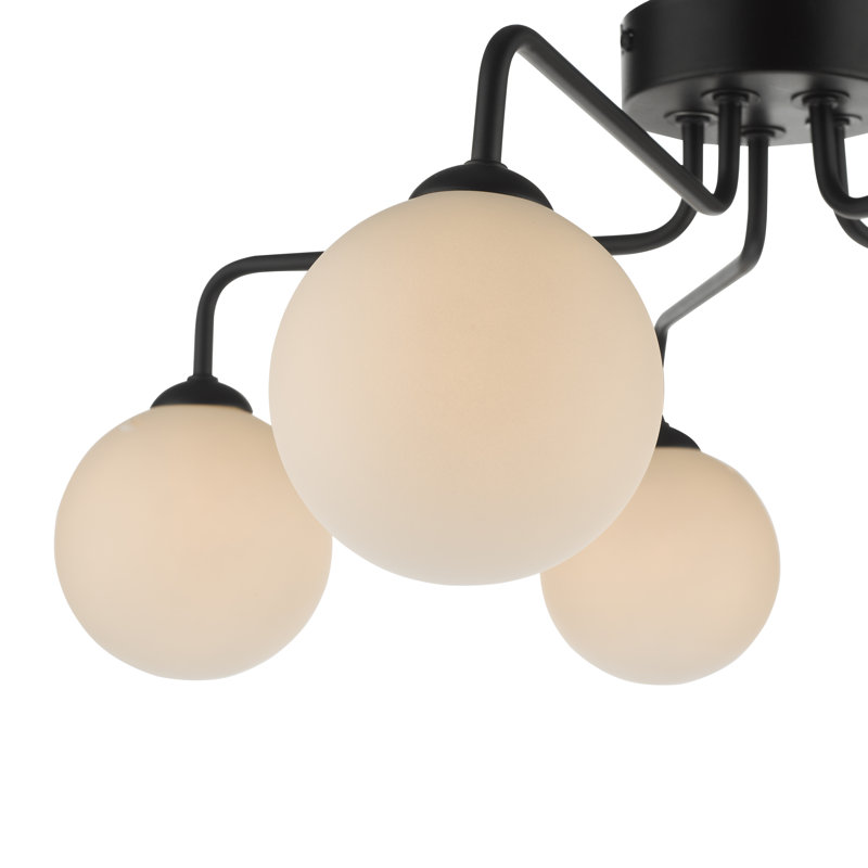 Flush Mount, Matt Black/Beige
