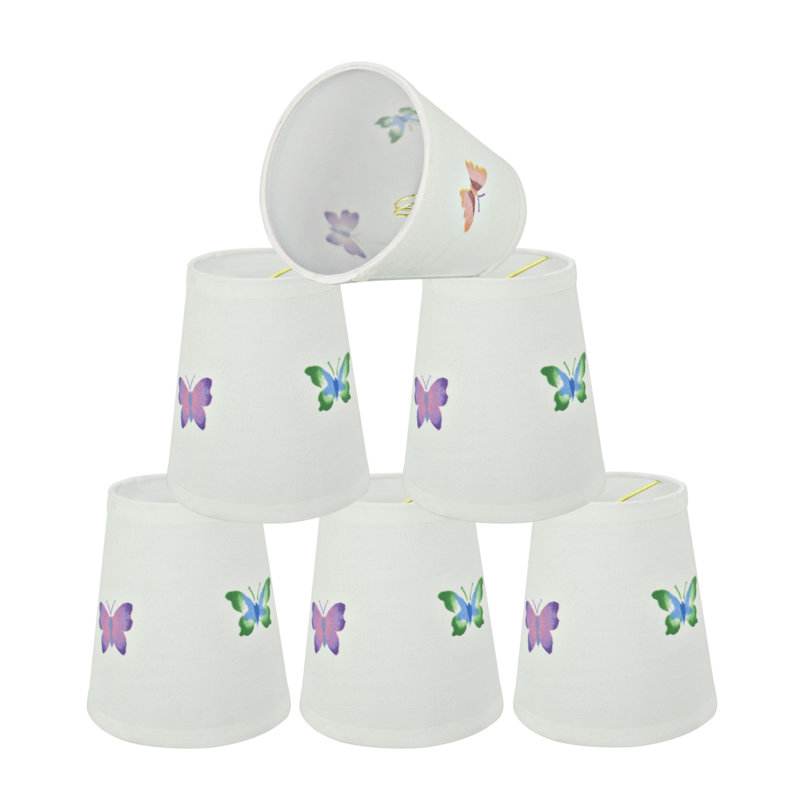 Abat-jour de candélabre blanc en coton H 5,5 po x l 5 po (à pince)