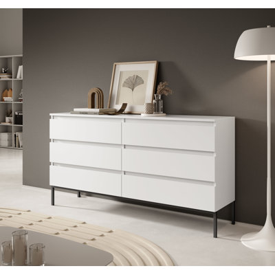 Abrah 150 cm W Chest of 6 Drawers