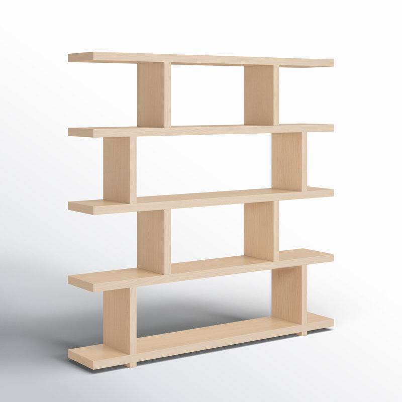 Annora Wood Etagere Bookcase with 10 Shelves, Natural