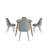 Larissa Mid-Century Modern Tapered Dining Set - Finish, Chenille Fabric, 63" Dining Table And 4 Chairs-1137623371-1137623365