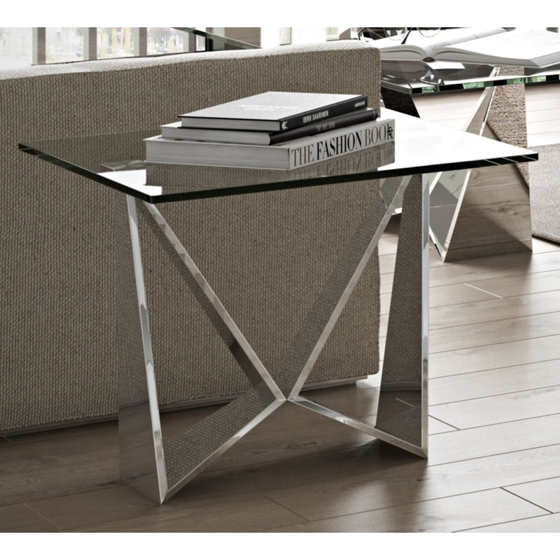 Westerham Glass Top Pedestal End Table