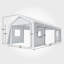 Garage portatif robuste de 10 pi x 20 pi, remise extérieure imperméable avec 4 portes et fenêtres à enroulement ventilées, abri polyvalent pour motos, voitures, outils, bois de chauffage, blanc