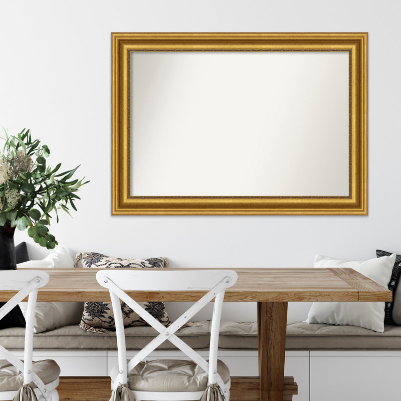 Francel Wood Flat Wall Mirror, 30" Hx 42" W