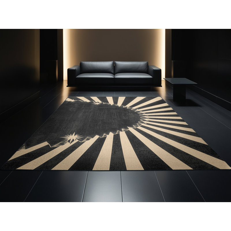 Tapis gris doux et moelleux Evart Posh & Luxe Starburst, 4 x 6