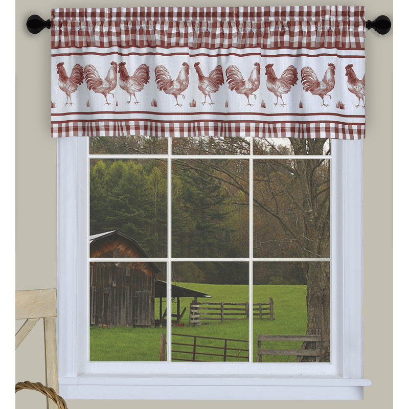 Harville Tailored Window Valance, Burgundy, 24" H x 58" W