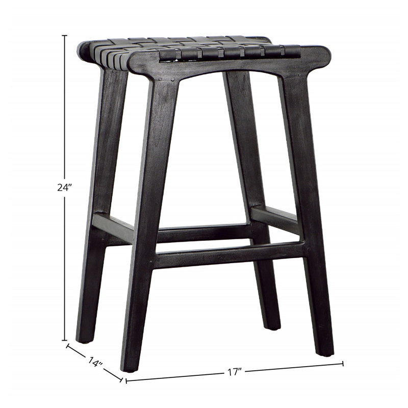 Dale 24" Tall Backless Counter Stool, Black