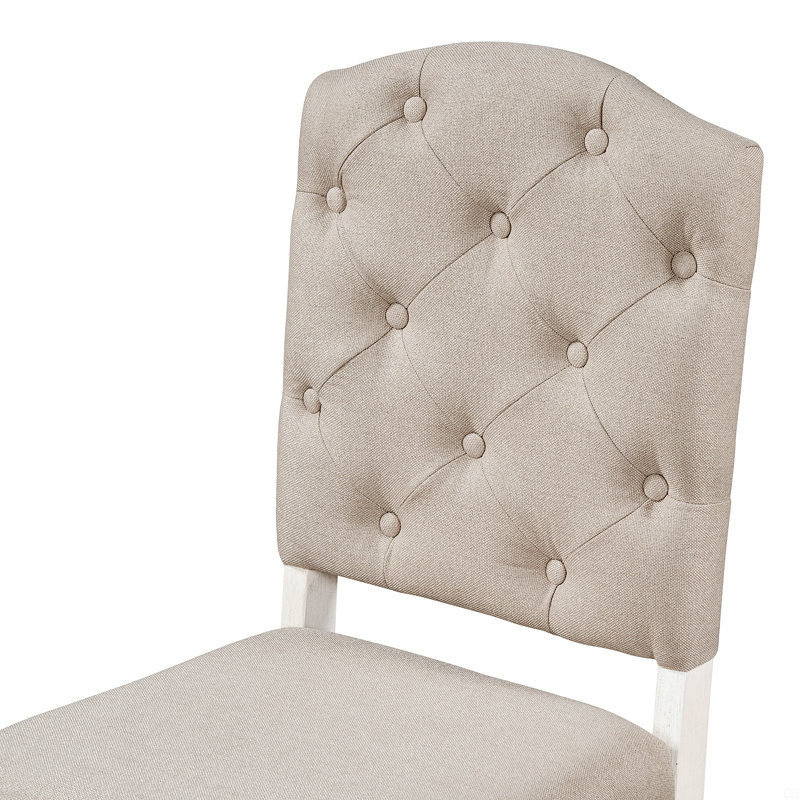 Ensemble de chaises de salle à manger avec 4 chaises rembourrées, Blanc