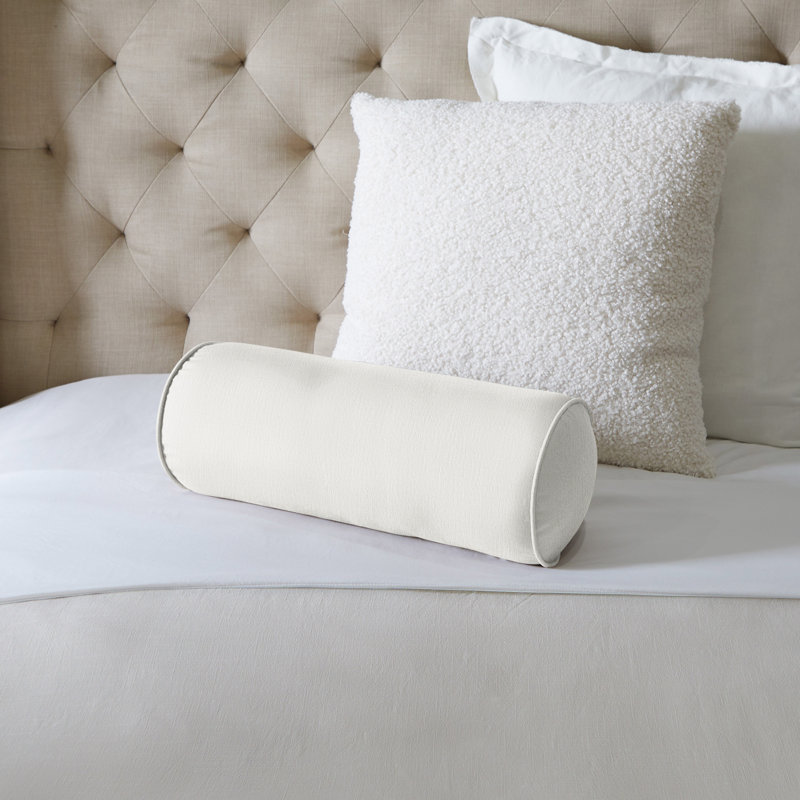 Outdoor Reversible Throw Pillow, 8" H x 20" W, Ivory