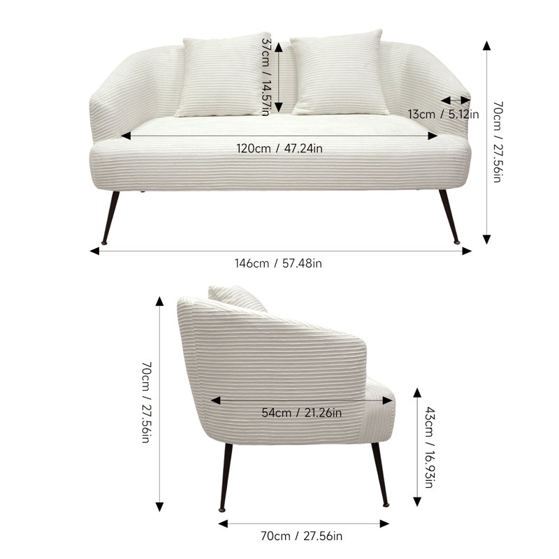 2 Seater Corduroy Loveseat