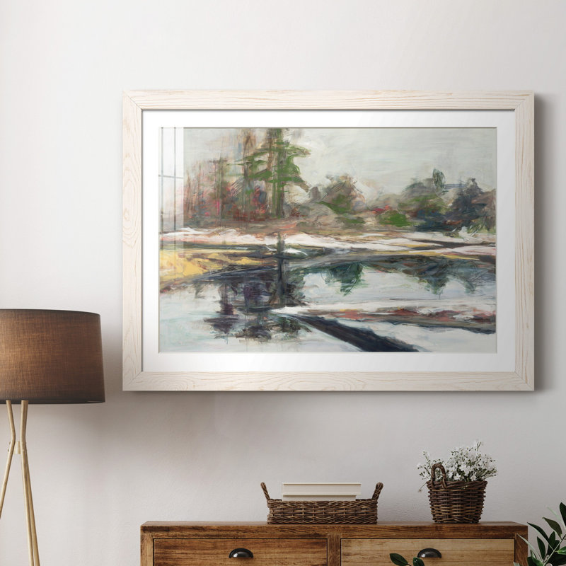 " QUIET REFLECTION ", 31.5" H x 23.5" W x 1.5" D, White Framed