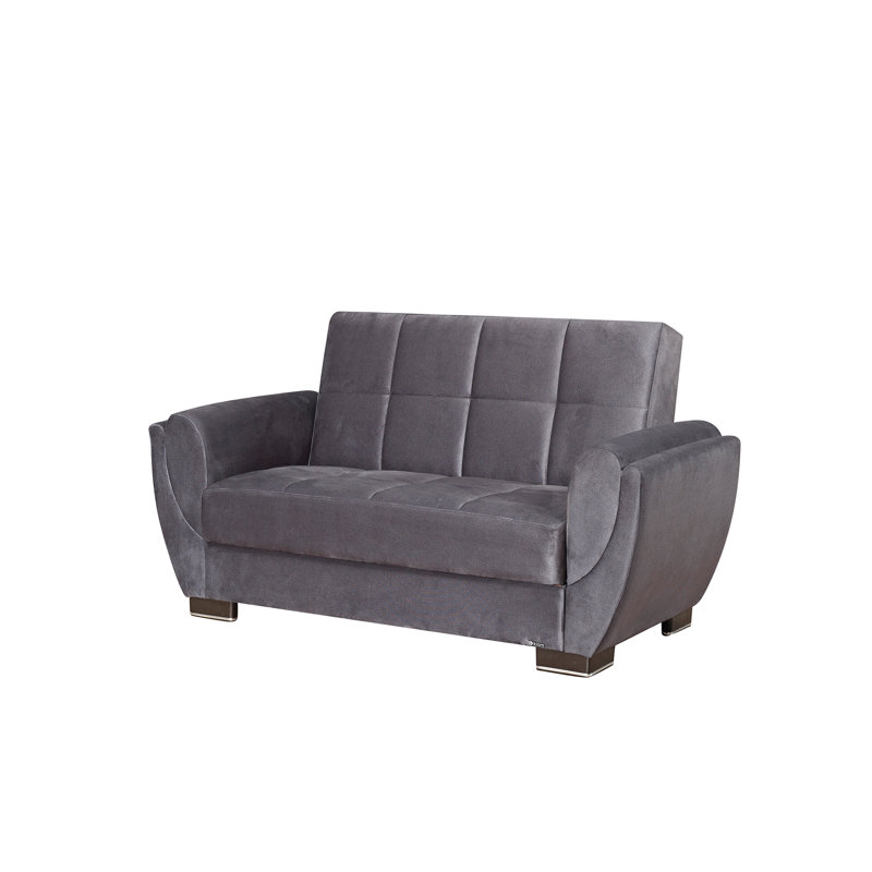Causeuse convertible avec rangement en microfibre grise Primenest Collection Nimbusflow, Gris