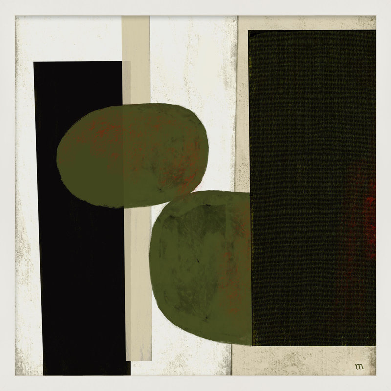 «Collage 1» par Studio, art mural encadré, Papier avec cadre blanc, H 44 po x l 44 po x P 1,25 po
